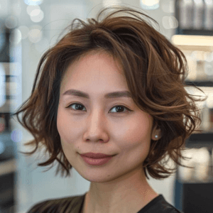chinese bob, tousled ends