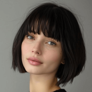 chinese bob, blunt bangs