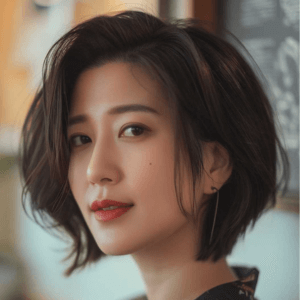 chinese bob, choppy layers