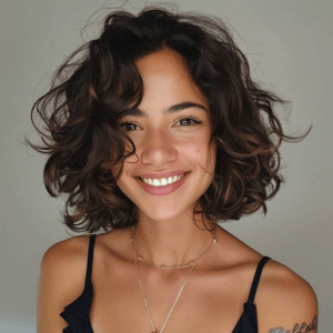 short bob, soft curls