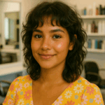 curly hair, textured wolf cut