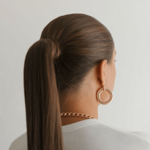 high ponytail, slick